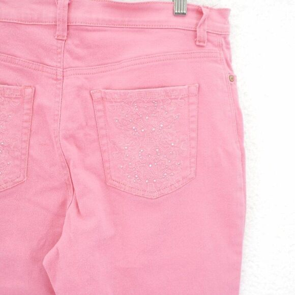 Gloria Vanderbilt Amanda Skimmer Capri Pink Jeans 10P "All Around Slimming" - Picture 4 of 12